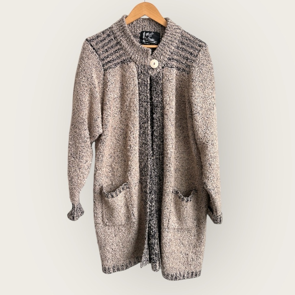Vintage Monto por Le Chois Bouclé Knit Cardigan Sweater Coat  Size L